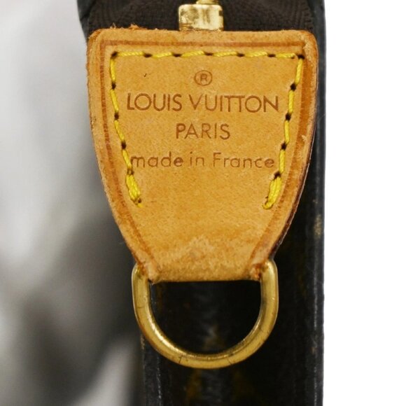 LOUIS VUITTON LV Logo Bucket GM Pouch Bag Monogram Leather Brown Gold - Picture 8 of 13